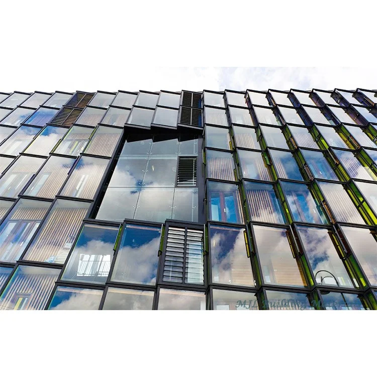 Florida architecture energy saving mirror glazing aluminum curtain wall facade cladding system
