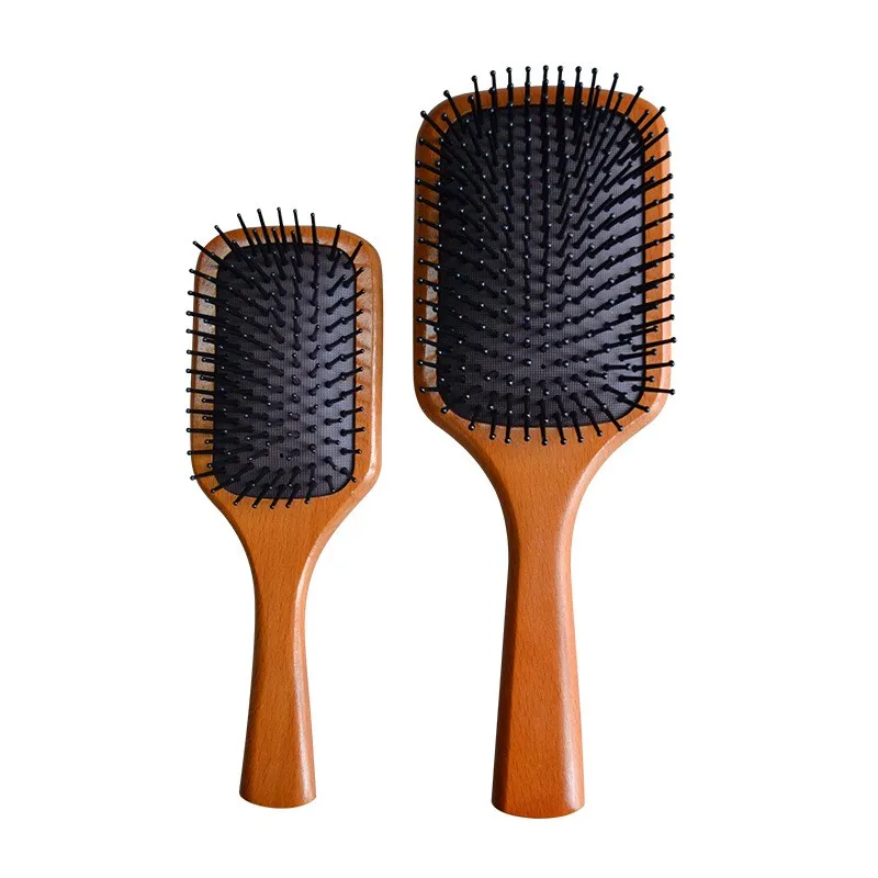 SAIYII Customized Logo Professional Wood Paddle Hair Brush Comb Wooden Hair Brushes For Extension
