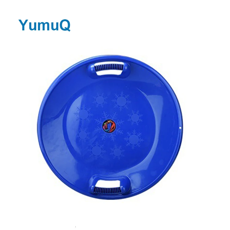 YumuQ Winter Sports Circle Plastic Sled Saucer, Heavy Duty Colorful Round Snow Saucer Sled For Children