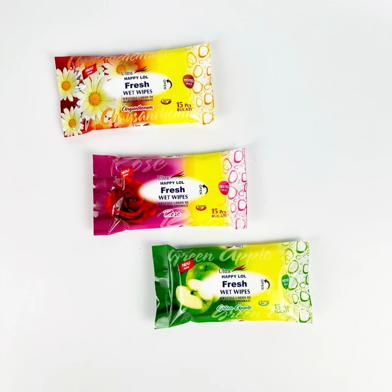 Personal Daily Cleaning Care Fresh Wipes Fragrance Custom Water Wipes 15 PCS