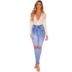 MOQ 1PC New style fashion girls jeans with private label made in china