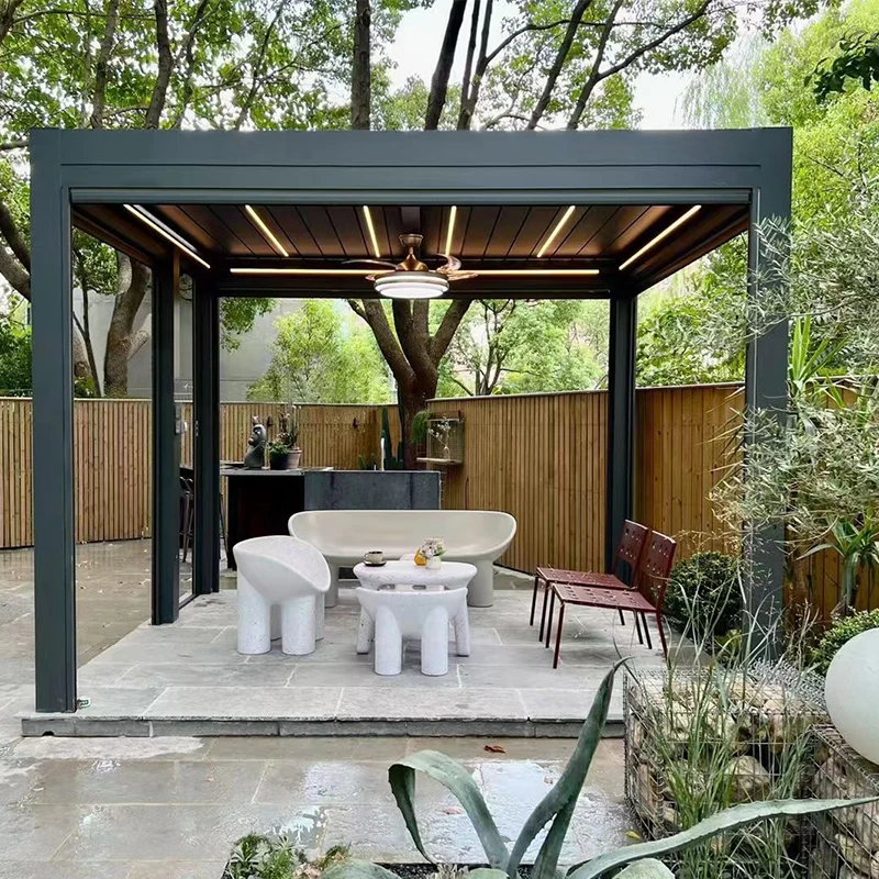 Manual Retractable Pergola for Flexible Outdoor Shade Solutions