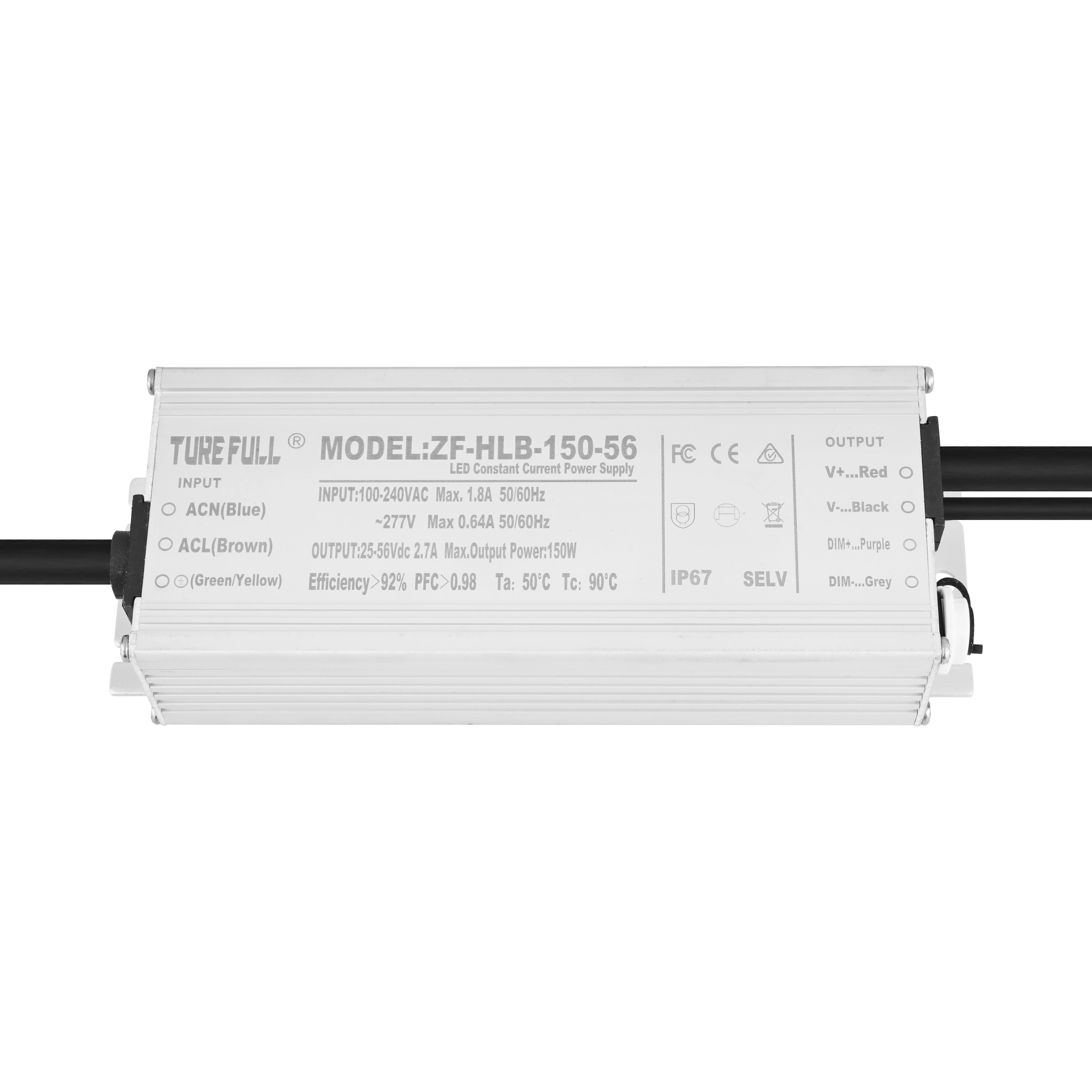 Factory Price 150W LED Street Lighting Power Supply Waterproof ROHS Certified Single Output Aluminium Driver