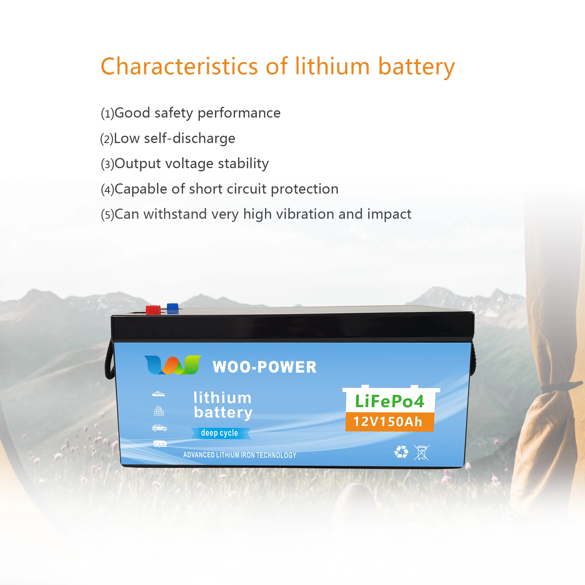 Factory Direct Sale Deep Cycle Lifepo4 Battery 12V 150AH  Solar Lithium Ion Battery Pack With Bms