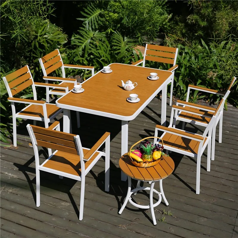 Walden cheap plastic composite outdoor furniture garden patio dining chair and table