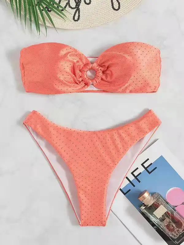 Sexy bikini 2022 bandeau swimsuit bather beachwear female swimwearSexy Hollow Bikinis Beachwear