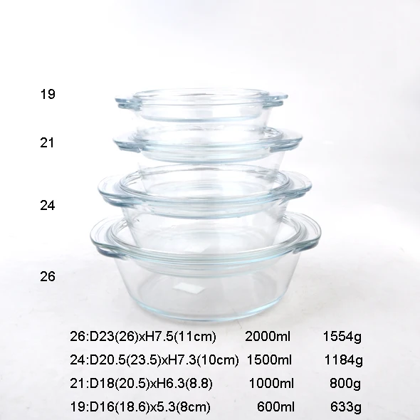 Factory supply High quality oval glass Crystal cooking Pot  suit with lid