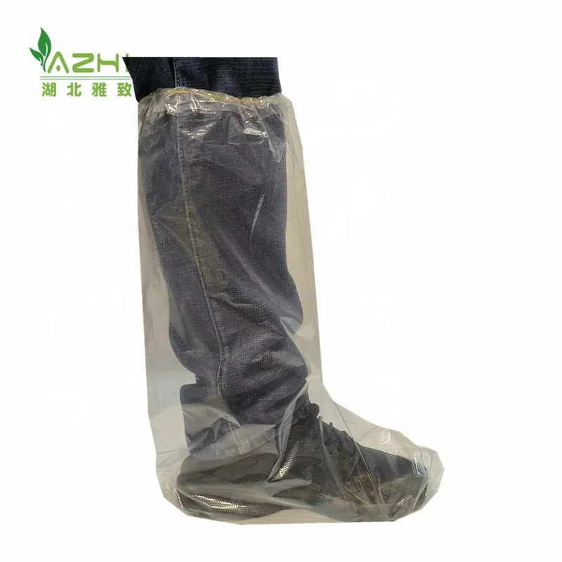 polyethylene plastic boot covers disposable rain boots waterproof covered wedge long shoe cover