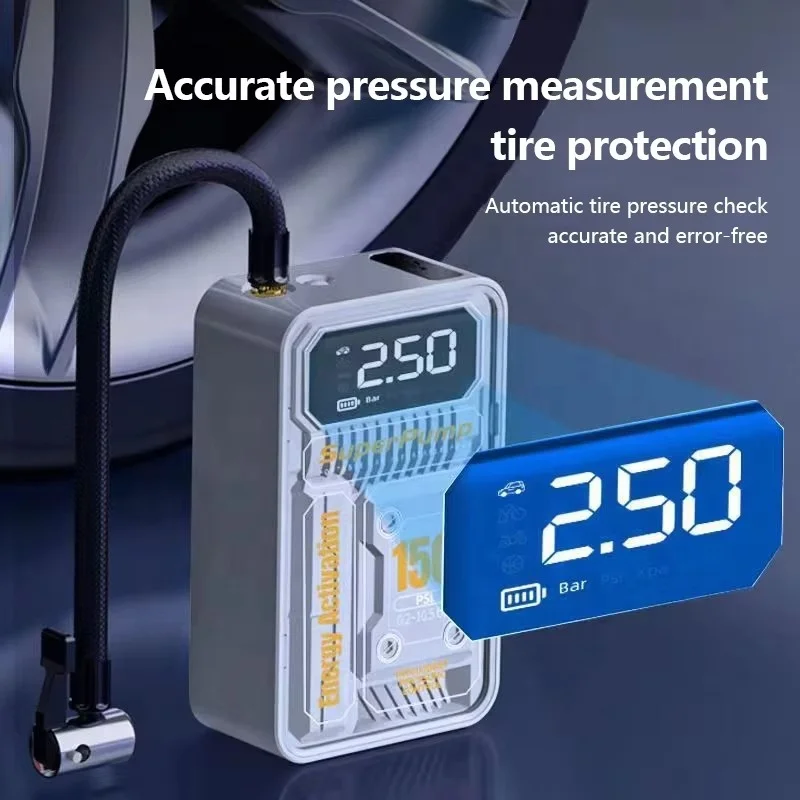 New Design Rechargeable Wireless Optional Inflatable Air Pump 150PSI Portable Tire Inflator Air Compressor for car