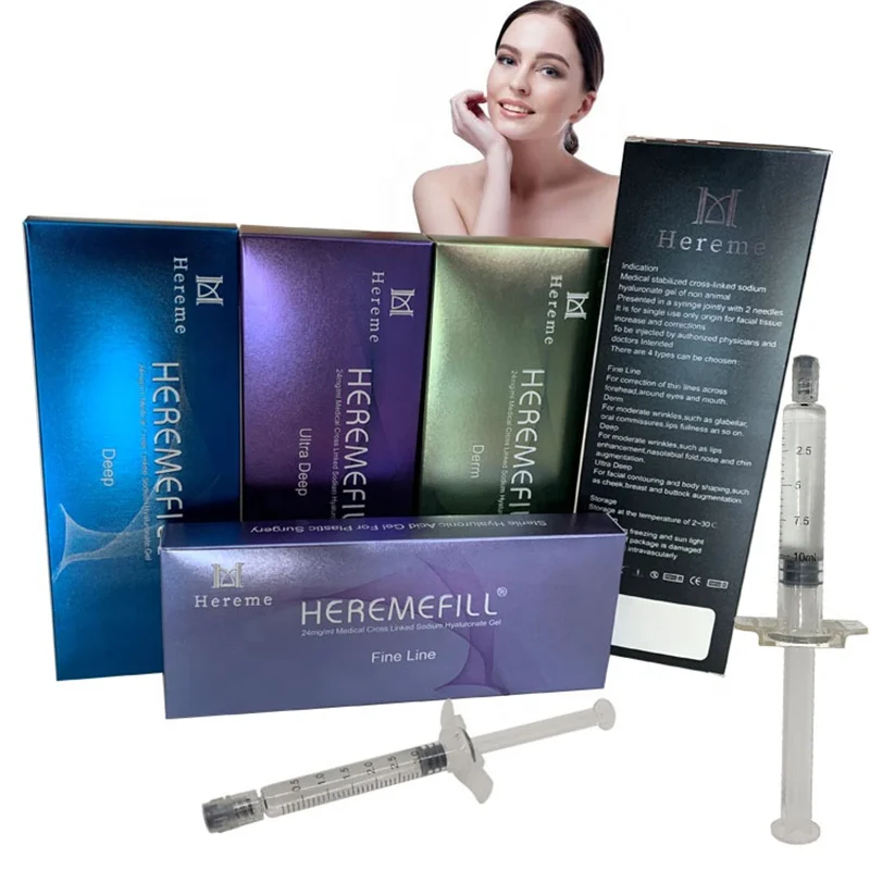 Heremefill hyaluronic acid whitening lips injection 1ml 2ml 5ml cido hialurnico gluteo inyectable facial dermal lip filler