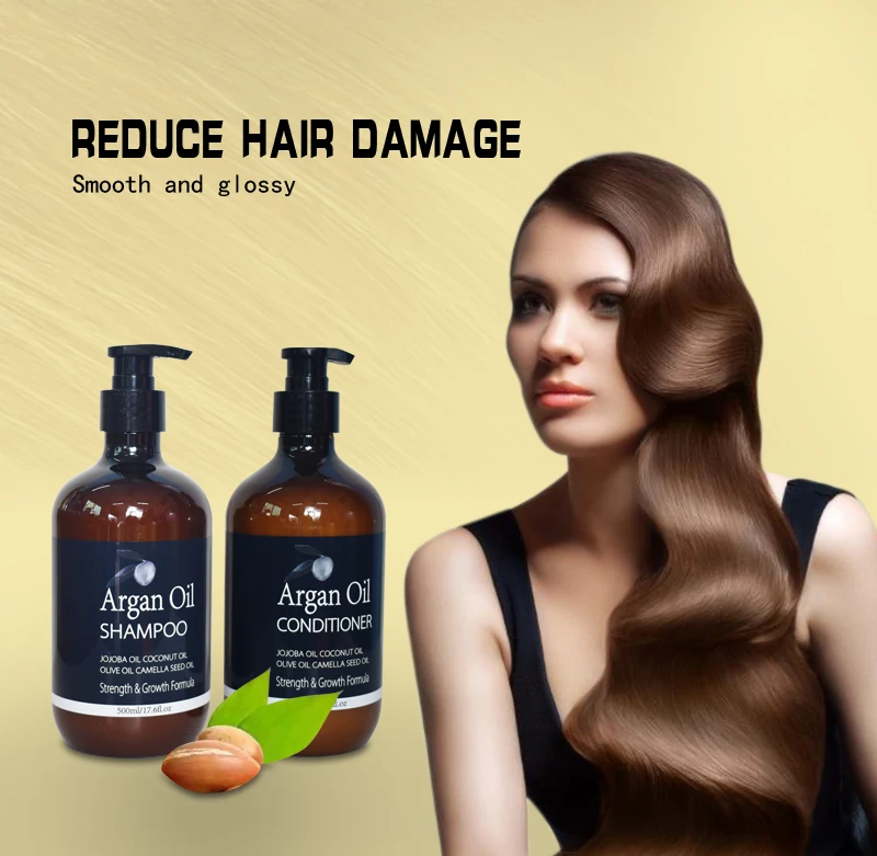Hair Shampoo and Conditioner Set Pure Organic Sulphate Free Moroccan Argan Oil Shampoo Morocco oil Private Label
