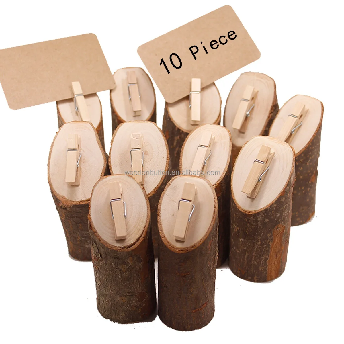 Vintage Wooden Table Numbers with Tree Bark Natural Wood Tree Trunk with Clip for Number Card Holder Wedding Restaurant Decor