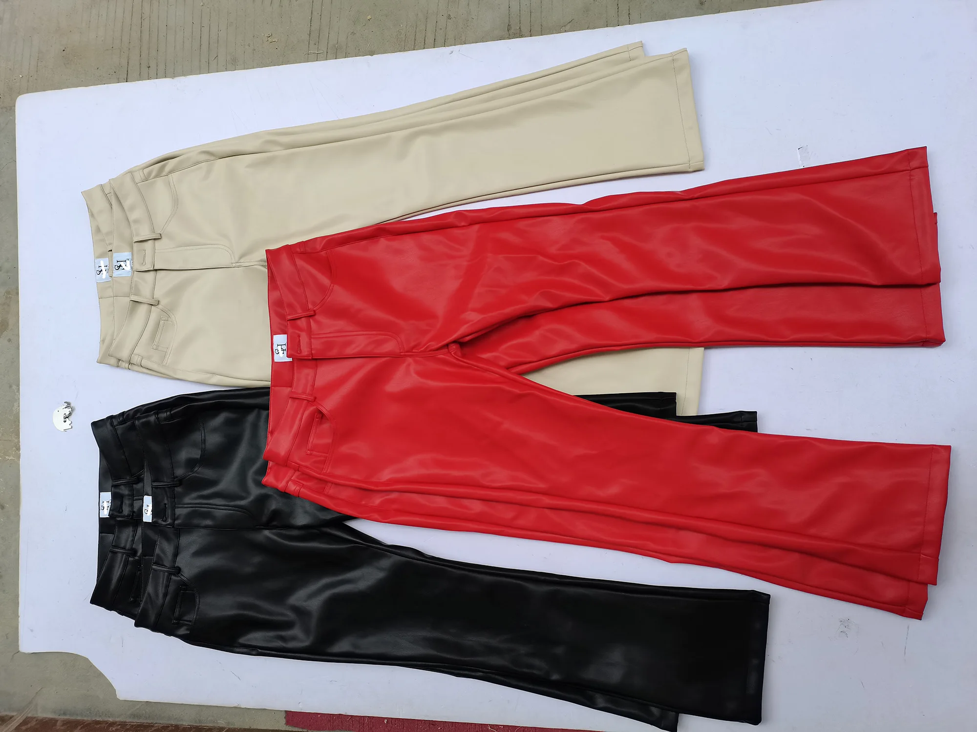 High quality PU leather pants flared pants for men