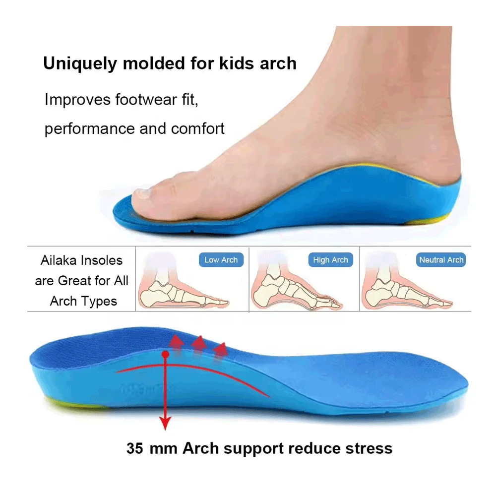 Size 19-45 Kids Medical Insoles with Arch Support