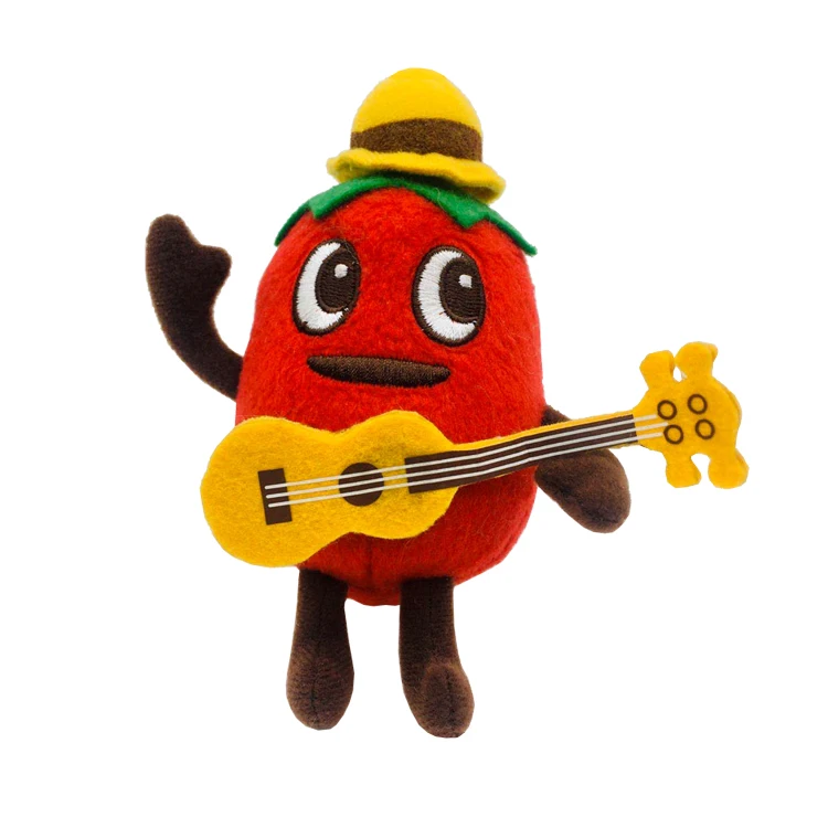 Cute Cartoon Plush Stuffed Pepper Doll Pepper Playing Guitar Key Chain Pendant Plush Doll Toys