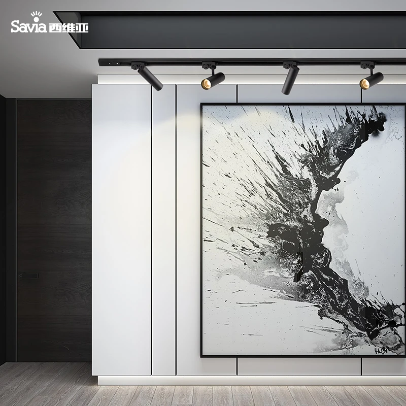 
Savia 3 Phase 4 Wires Anti Glare Adjust Modern LED Indoor Ceiling Spotlight Track Rail light For Shop Office Exhibition 