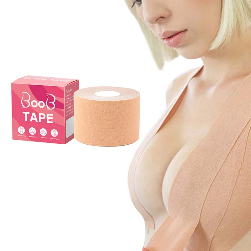 Wholesale customization women boob tape silicone with box  breast lift up bra tape body skims breast underwear seamless tape
