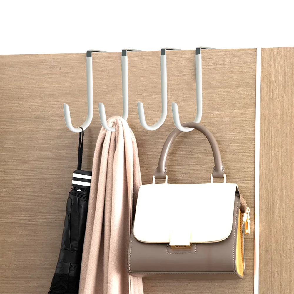 6-Pack Over-The-Door Vinyl Coated Stainless Steel Hanger Hooks