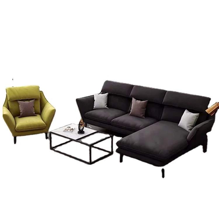 Hotel Dining Home Furniture American Style Fabric Lcouch Living Room Sofa L Shape Sectional Sofa
