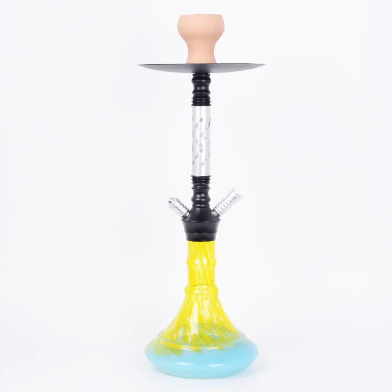 Custom Portable Double Holes Shisha Aluminum Alloy Alpha Russian Shisha Hookah Full Set