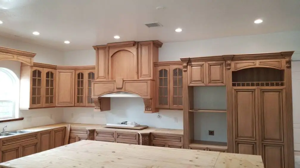 Luxury Solid oak wood kitchen cabinet design for entire house modular kitchen cabinet.