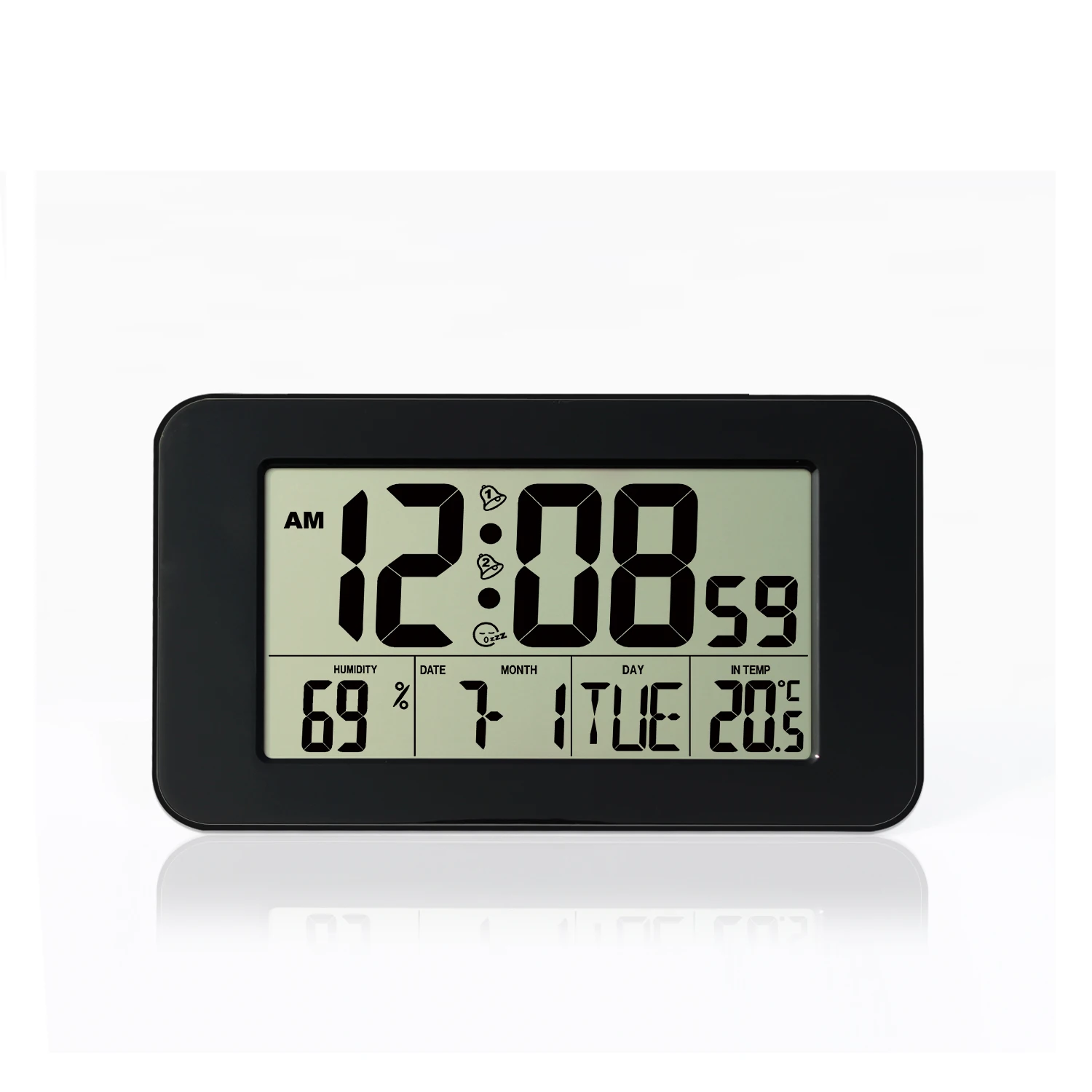 
H151H Multifunctional LCD Digital Alarm Clock in desktop and wall hanging table alarm large display 