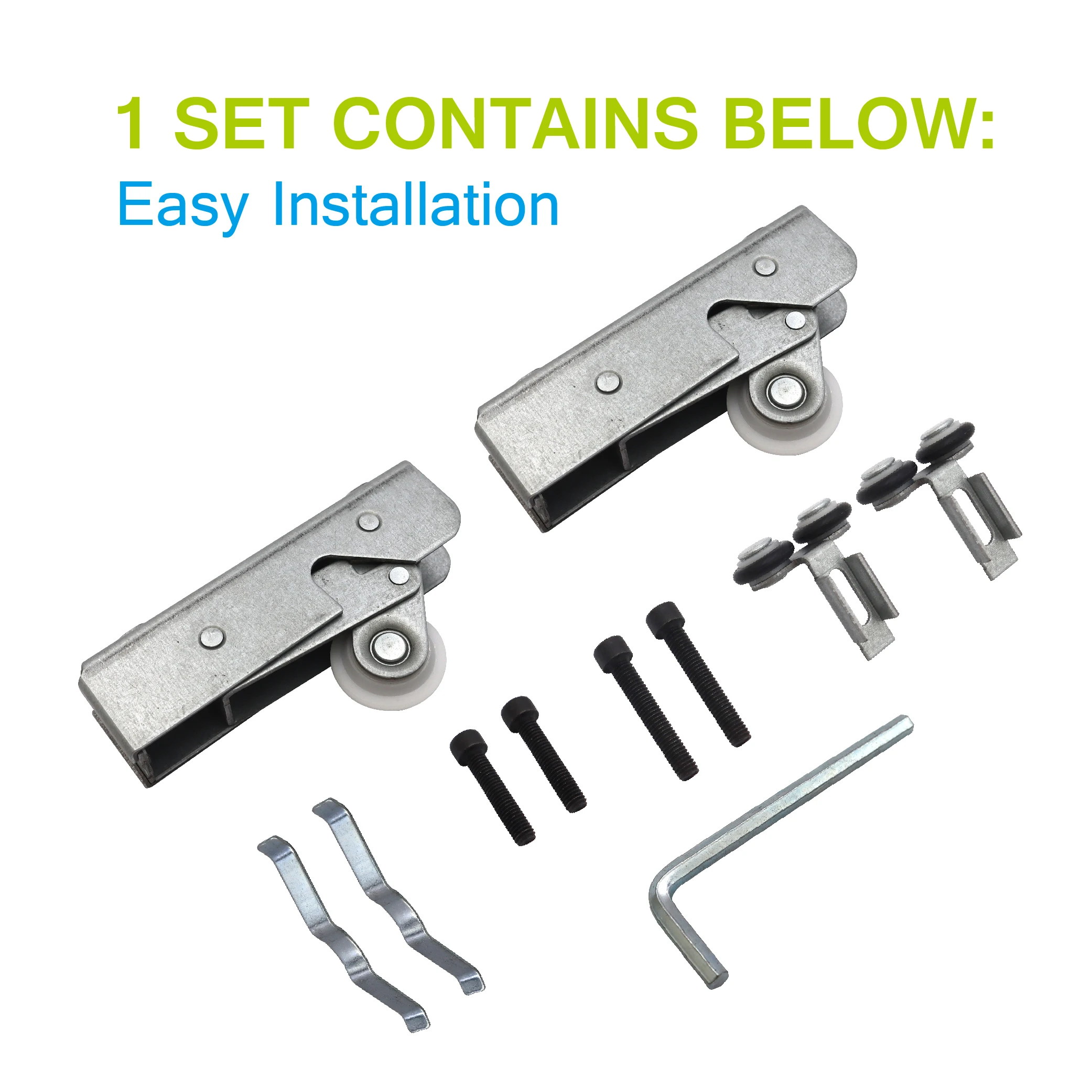 Guida H1006 OEM Factory Supply 4Pcs Sliding Door Stainless Steel Mute Nylon Furniture Roller Sliding Wheels for Wardrobe Cabinet