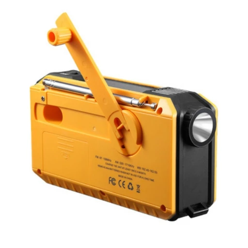 Solar hand radio led flashlight multifunctional emergency flashlight generator with radio