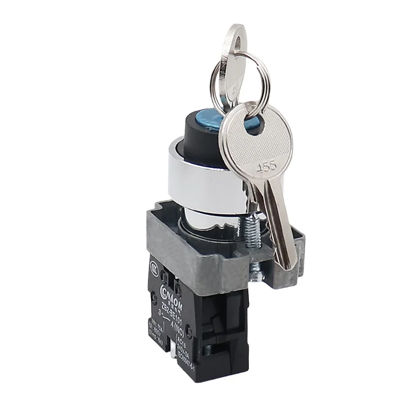 High quality 2 normally open self reset 3 positive XB2-BG53 knob rotate metal button switch