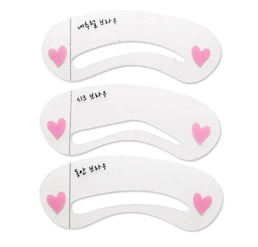 Cheap Price 3 Pcs in a Bag Mixed Design Stencil for Eyebrow Transparent New Arrival