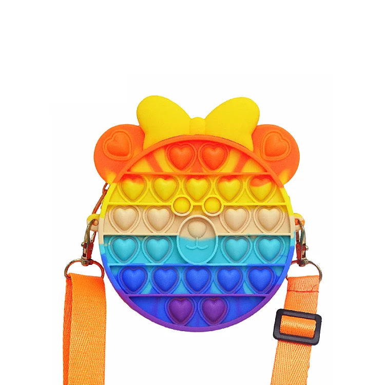 Push It Bubble Pop Popper Fidgets Packs Crossbody Simple Shoulder Bag for Kid Adult Pop Purse Bags Fidget Toy Pack for Girl