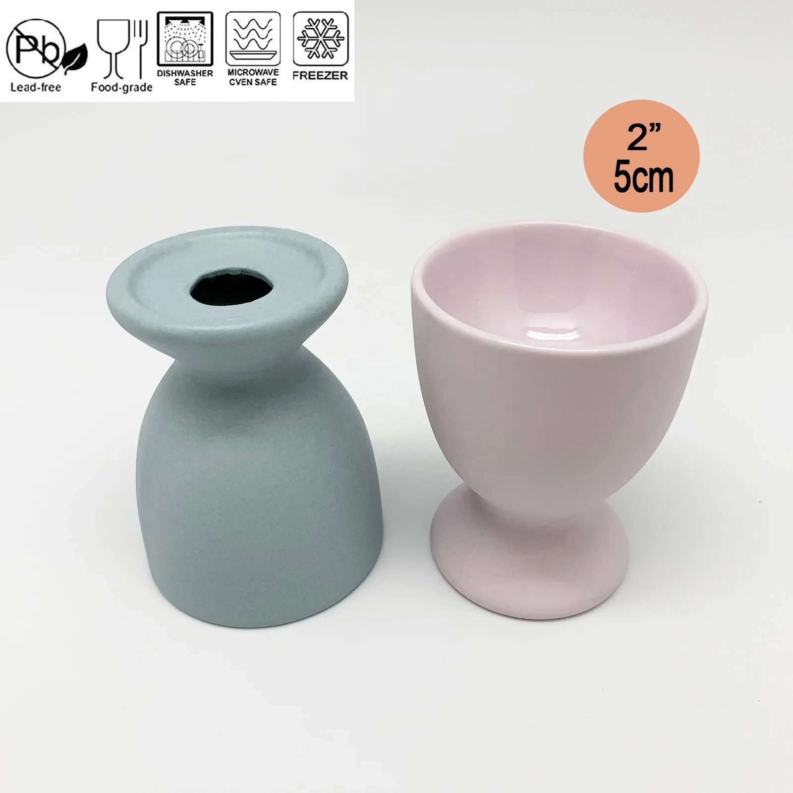 High Quality Pink And Green Glaze Egg Cup Ceramic Egg Holder Customized Egg Cup Holder