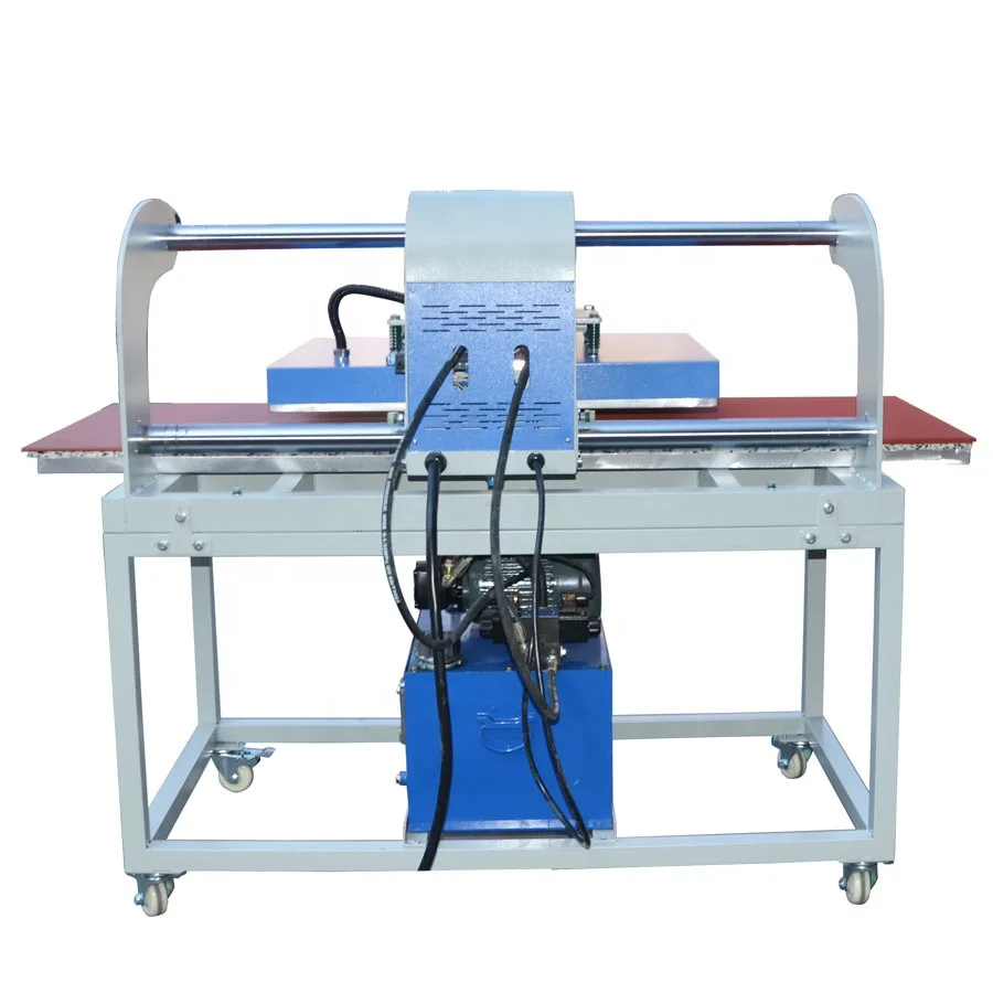 oil hydraulic press type rhinestone/crystal press shine fabric design automatic slide table heat transfer machines