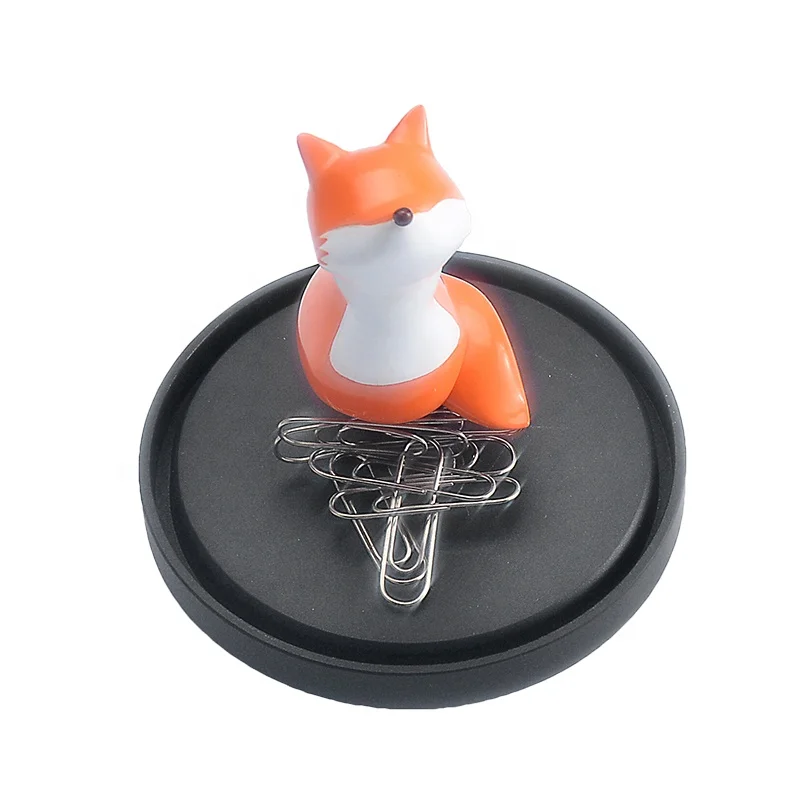 cartoon fox toucan custom school factory OEM desktop magnetic paper clip holder