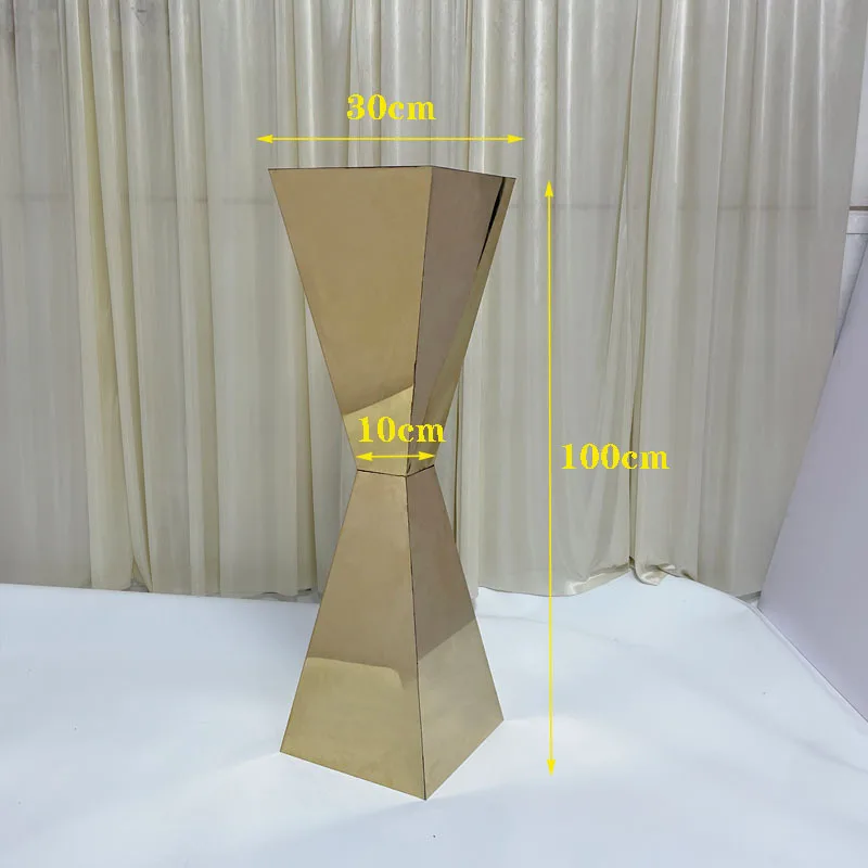 Whole sale Gold and Silver Metal stainless steel Frame Tall Flower Stands Table Decorations Wedding Centerpieces