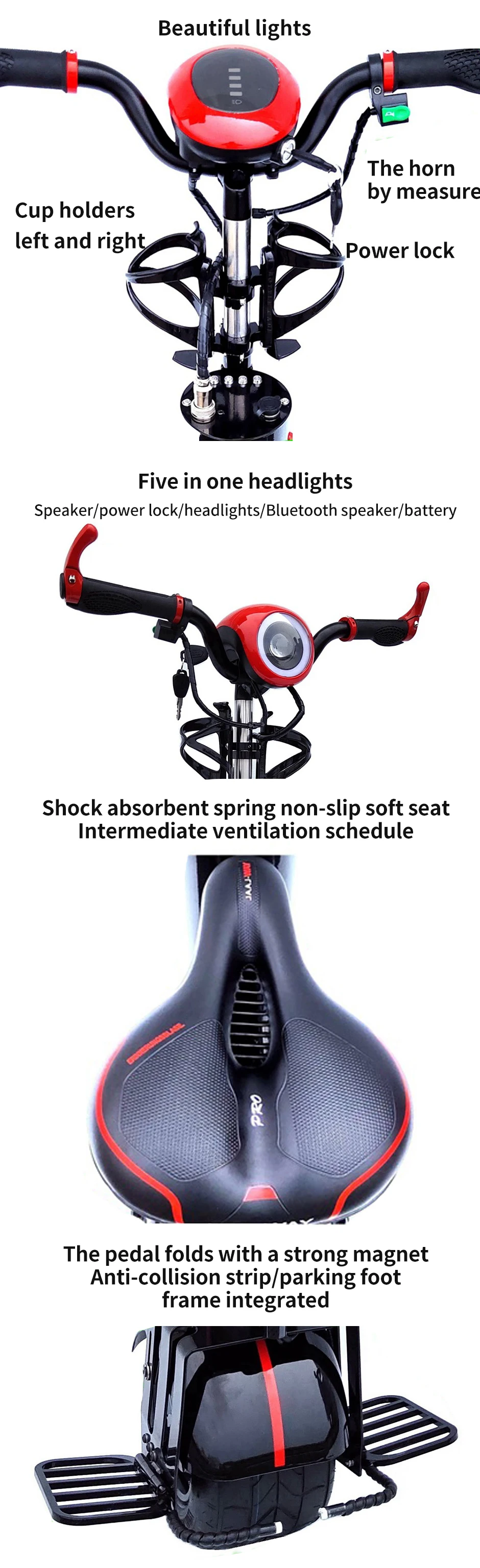 Unicycle bicycle one wheel bike for kids adults hot sales with safety protection kit self-balancing electric scooter unicycle