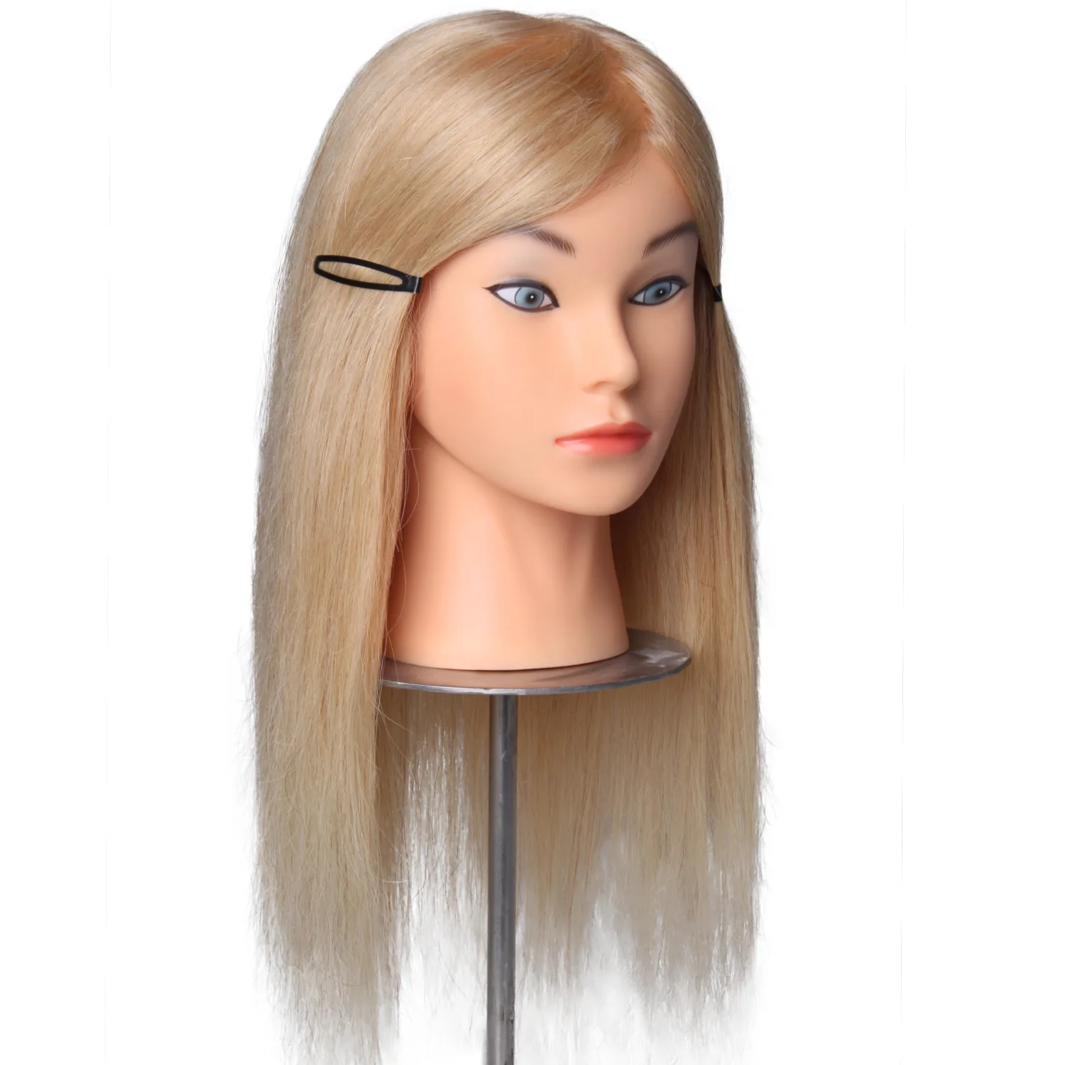 Wholesale mannequin heads with long hair famela training mannequin head with indian human hair for hairdresser in salon school
