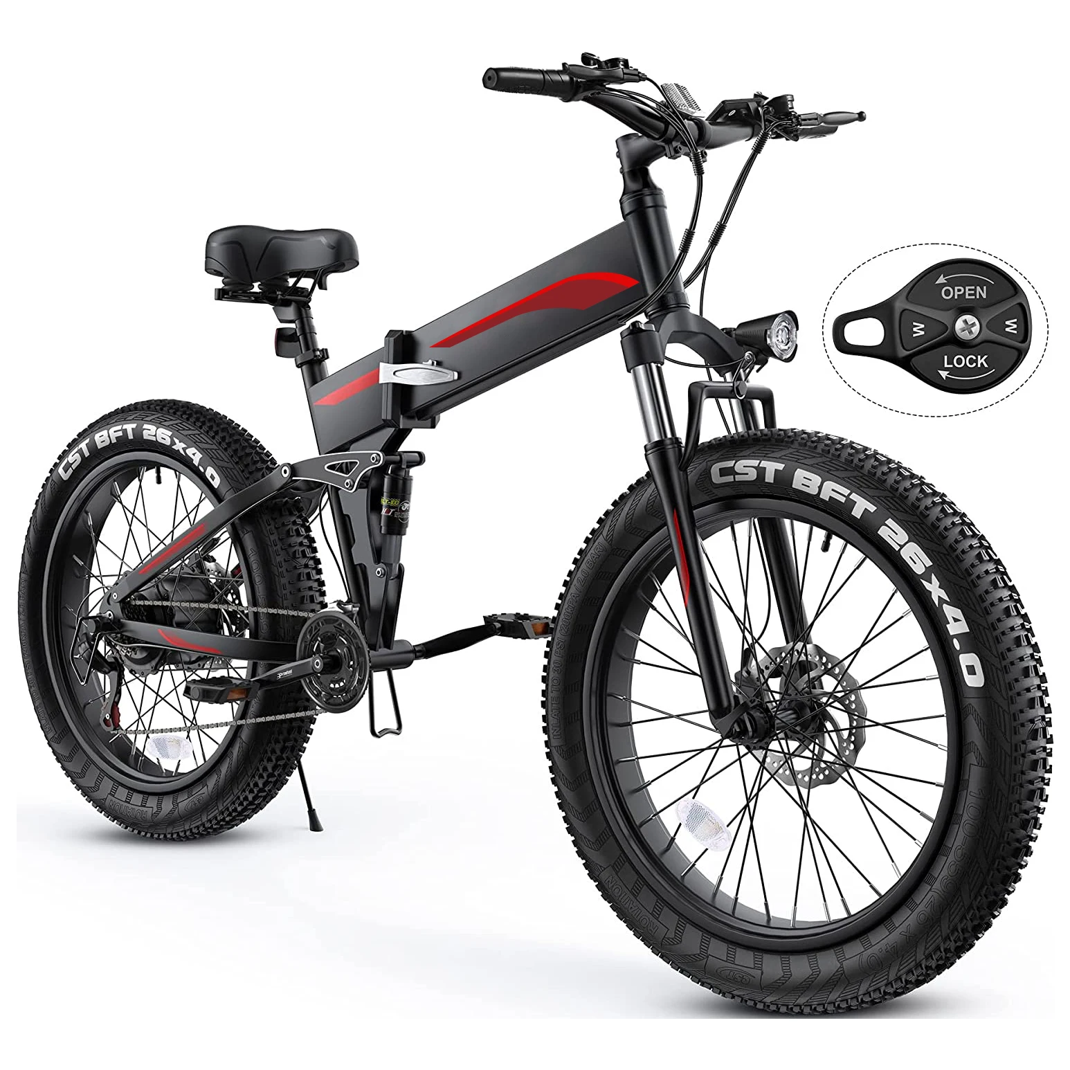 Best selling 48V Big Power 26inch Electric Folding Bicycle Hidden Battery Fat Bike Lectrique