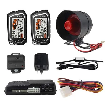 
Anti hijacking Remote Control Start Anti theft 1500M LCD Display 2 way Car Alarm System 