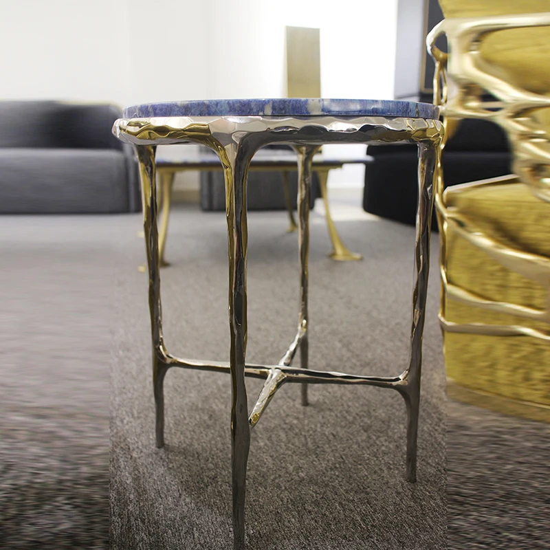 Professional Manufacturer Customized Blue Luxury Stone Coffee Table