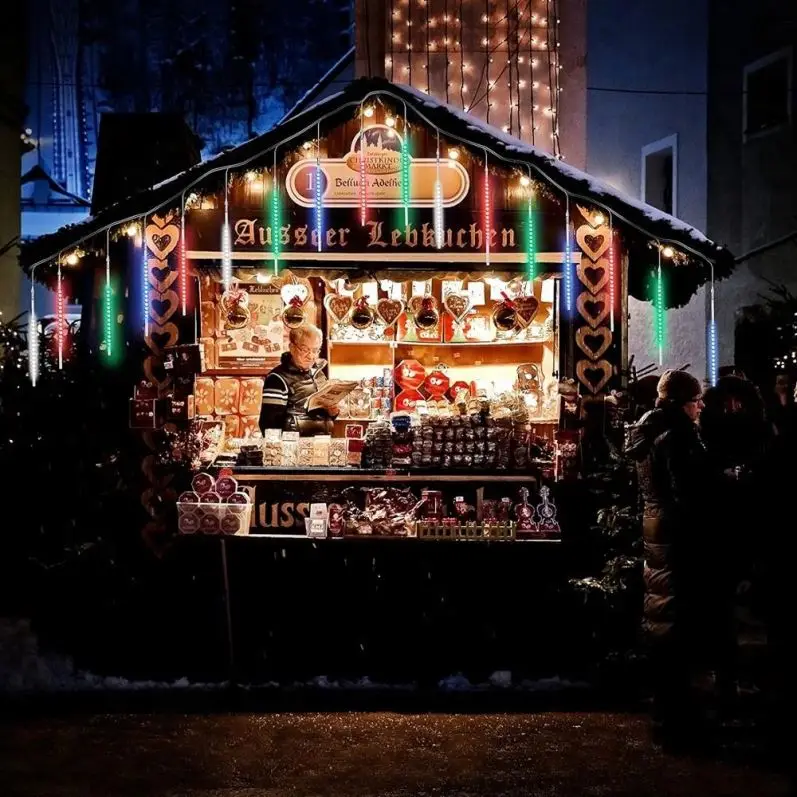 
Wedding Holiday Party Halloween Xmas LED Meteor Shower Rain 50cm 10 Tubes 540 LED Icicle String Raindrop Cascading Lights 