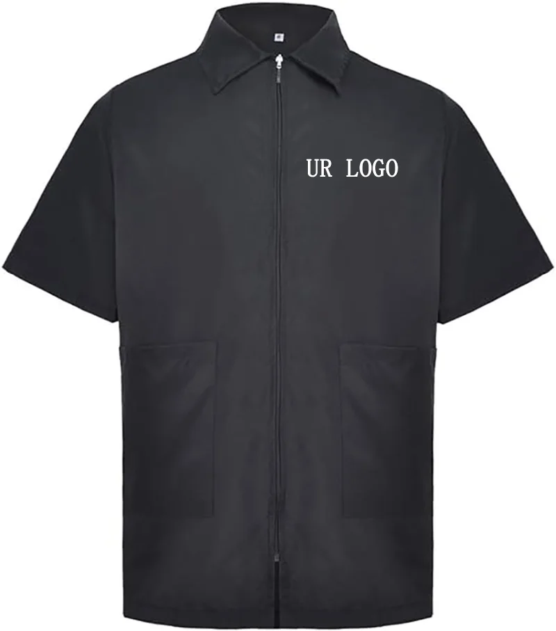 Custom Logo Stylist Polyester Waterproof Antistatic Pet Beauty Barber Jacket Uniform Hairstylist Smock