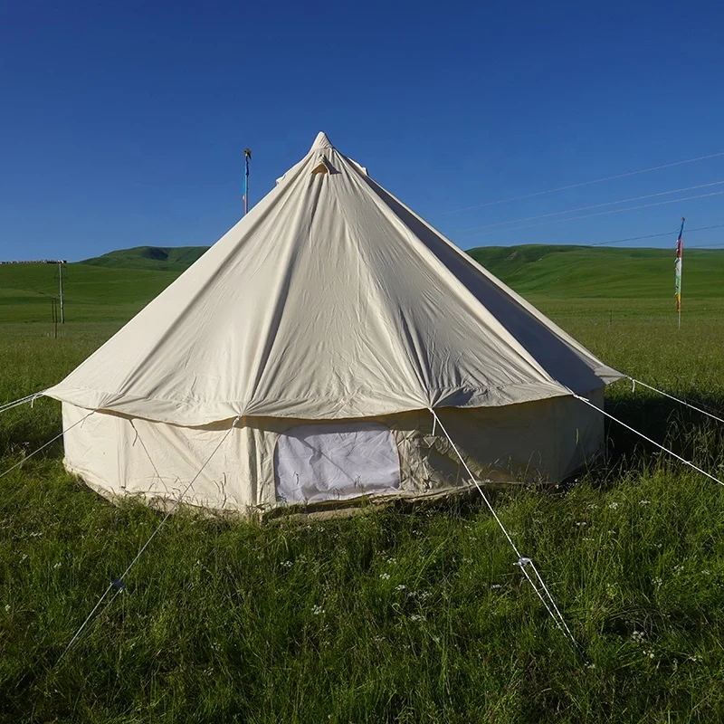 outdoor canvas luxury camping 4m bell tent