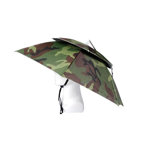 Customized good quality fishing head wearing sun umbrella outdoor tea picking umbrella