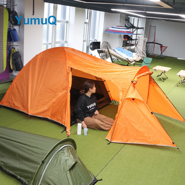YumuQ Hot Selling 3 10 Person Luxury Black Dome House Tent Camping Outdoor Style For Sale Party Two