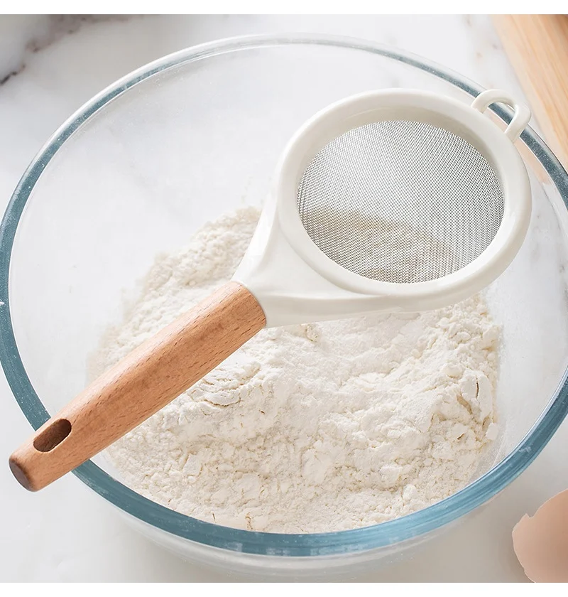 Stainless steel flour sieve hand-held kitchen baking fine sieve sugar powder sieve juice soya-bean milk residue filter screen