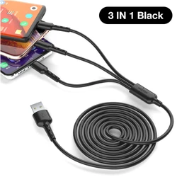 1m Long 2.4A Fast USB 3 in 1 Charging Cable MOXOM Data Line 24A Cable