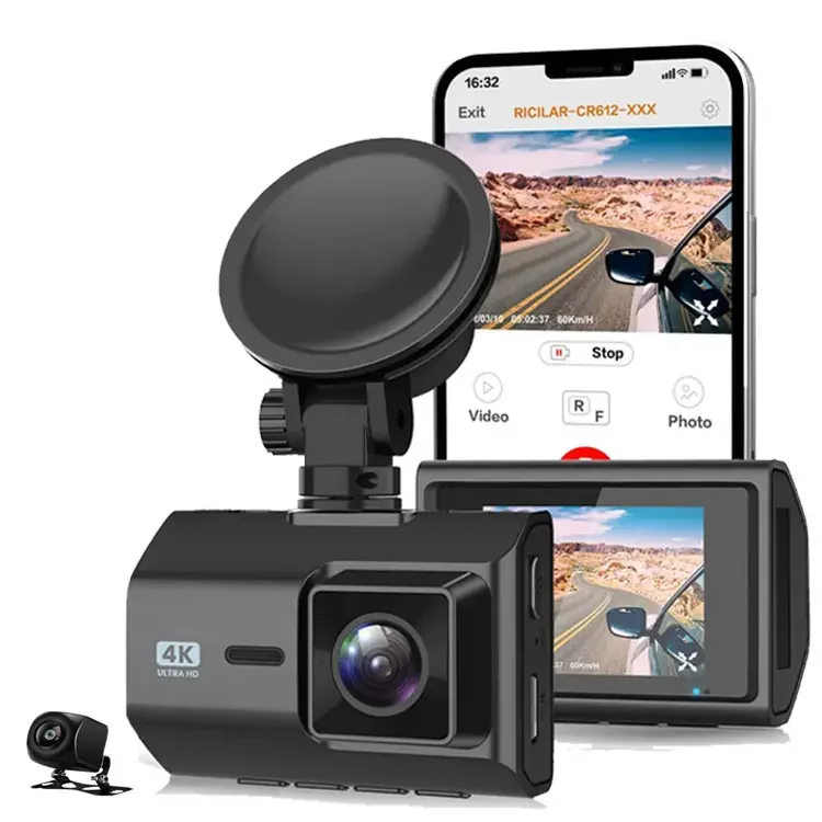 4k Ultra Hd Wifi Car NOVATEK Dash Cam 2160p 60fps Dvr With 1080p Rear Camera Night Vision Gps Dual Lens Dashcam