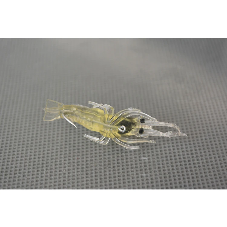 4cm Fishing Luminous Shrimp Soft Plastic Lure Fishing Shrimp Lure