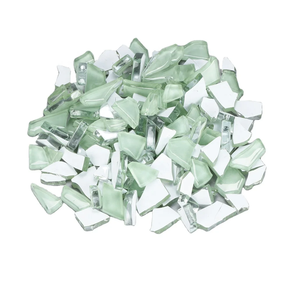 Ice crackle mosaic glossy white irregular free mosaic tile irregular broken glass